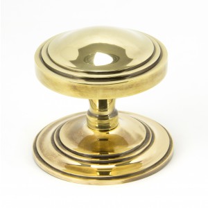 From The Anvil - Aged Brass Art Deco Centre Door Knob 90071
