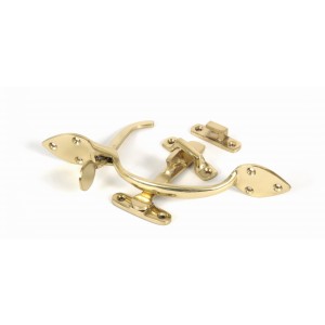 From The Anvil - Polished Brass Cast Suffolk Thumblatch Set 90241