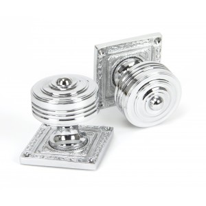From The Anvil - Polished Chrome Tewkesbury Square Mortice Knob Set 90292