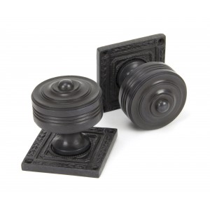 From The Anvil - Aged Bronze Tewkesbury Square Mortice Knob Set 90293