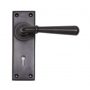 From The Anvil - Aged Bronze Newbury Lever Lock Set 91435