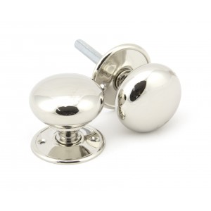 From The Anvil - Polished Nickel 57mm Mushroom Mortice/Rim Knob Set 91530