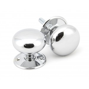From The Anvil - Polished Chrome 57mm Mushroom Mortice/Rim Knob Set 91532
