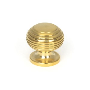 From The Anvil - Polished Brass Beehive Cabinet Knob - 30mm 91769
