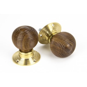 From The Anvil - Rosewood & Polished Brass Small Cottage Mortice/Rim Knob Set 91792