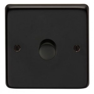 From The Anvil - Matt Black Single LED Dimmer Switch 91798