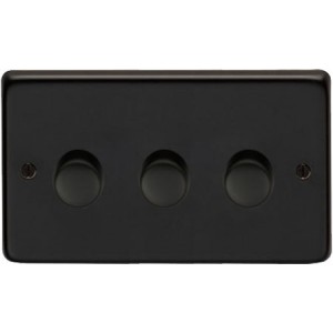 From The Anvil - Matt Black Triple LED Dimmer Switch 91815