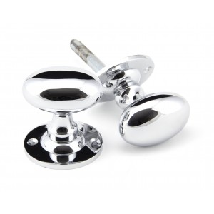From The Anvil - Polished Chrome Oval Mortice/Rim Door Knob Set 91975