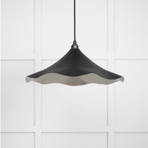 From The Anvil - Smooth Nickel Flora Pendant in Elan Black 49730SEB