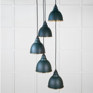 From The Anvil - Smooth Brass Brindley Cluster Pendant in Dingle 49738SDI