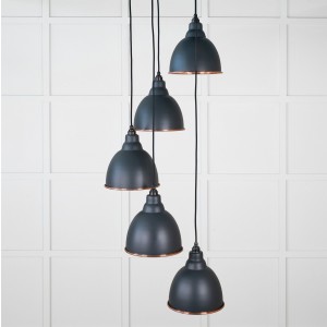 From The Anvil - Hammered Copper Brindley Cluster Pendant in Soot 49739SSO