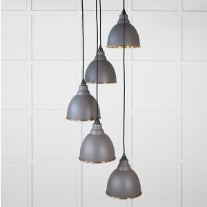 From The Anvil - Hammered Brass Brindley Cluster Pendant in Bluff 49741SBL