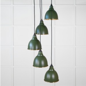 From The Anvil - Hammered Brass Brindley Cluster Pendant in Heath 49741SH
