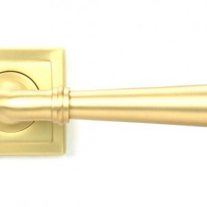 From The Anvil - Satin Brass Newbury Lever On Rose Set (Square) 50856