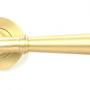 From The Anvil - Satin Brass Newbury Lever On Rose Set (Plain) Unsprung 50857