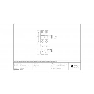 From The Anvil - Aged Bronze Brompton Brighton Fastener - Narrow (Square) 45965