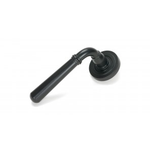 From The Anvil - Matt Black Newbury Lever On Rose Set (Art Deco) 46460