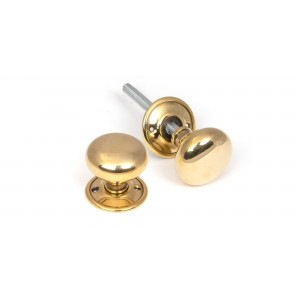 From The Anvil - Aged Brass Mushroom Mortice/Rim Knob Set 46681