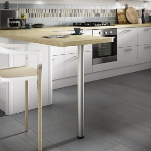 ROTHLEY ROUND WORKTOP SUPPORT LEG - BRUSHED STAINLESS STEEL 60 X 1100MM [L193SB]