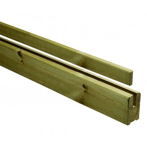 Richard Burbidge LD263 Classic Outdoor Naturewood Glass Panel Carrying Rail 2400mm