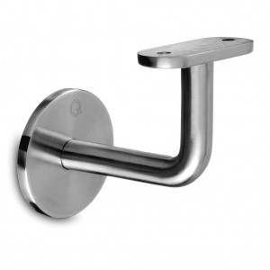 Q RAILING - HANDRAIL BRACKET, Q LINE, FLAT - FOR WALL MOUNTING, 60MM DIA, STAINLESS STEEL 316, SATIN EXTERIOR [PK2] [14011900012] 140119-000-12