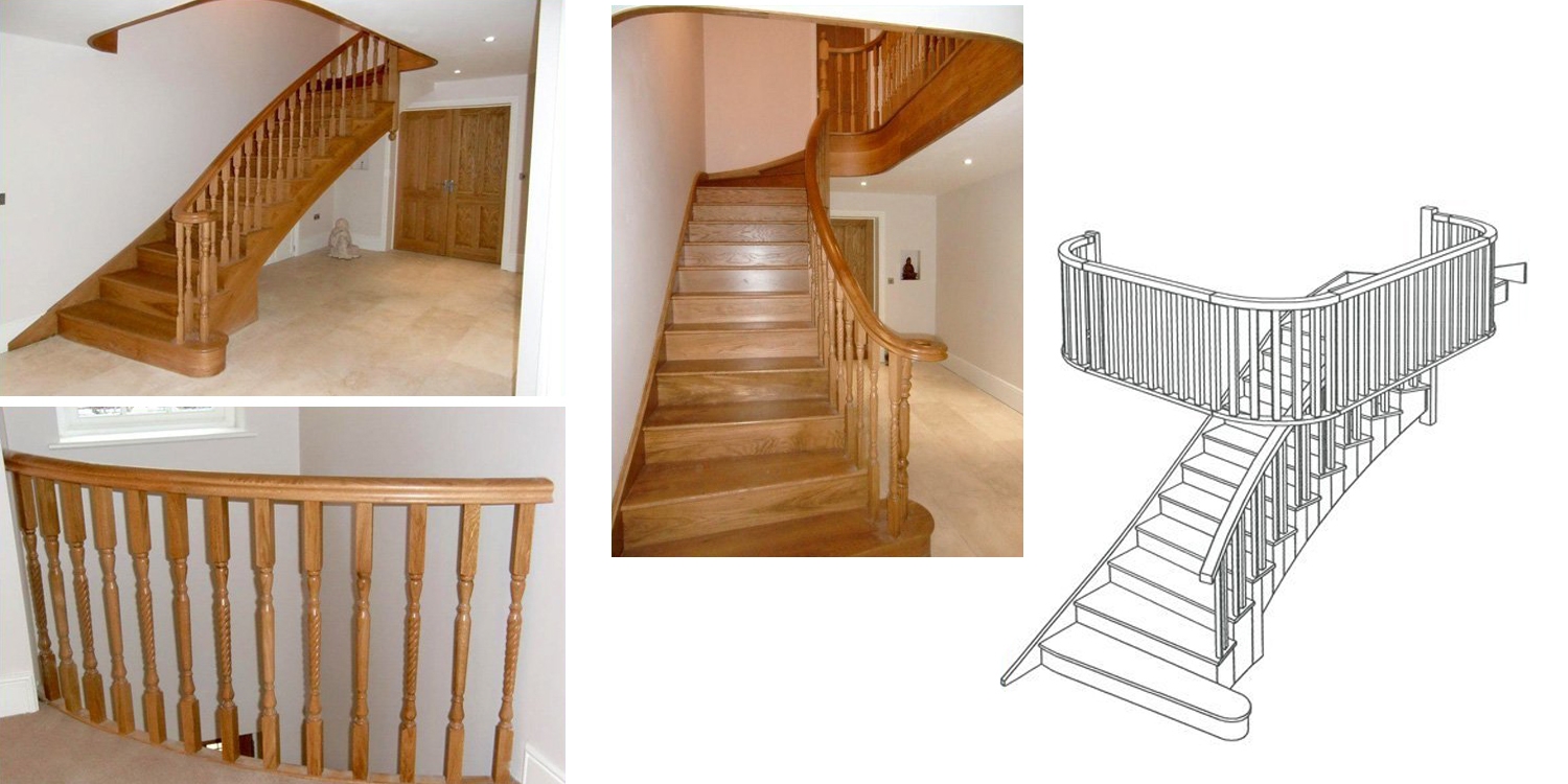 carrodale curved staircase, curved staircase, oak staircase by pear stairs