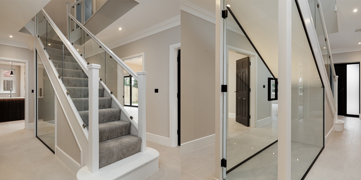 Glass staircase designed and manufactured in the UK by Pear Stairs.