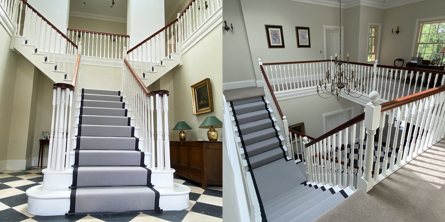 Traditional staircase renovation on Georgian Farmhouse by Pear Stairs.