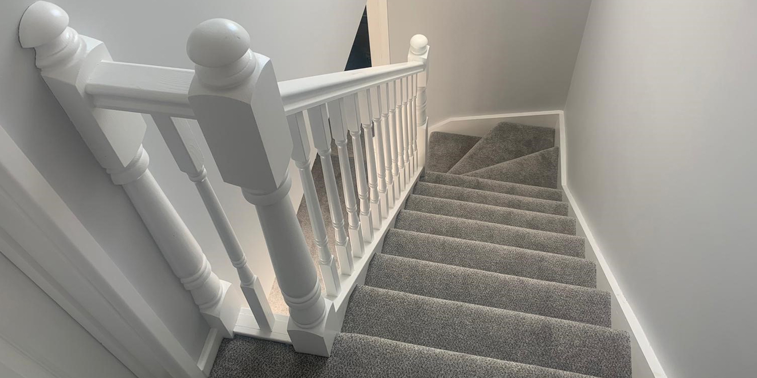 white primed staircase, white georgian staircase