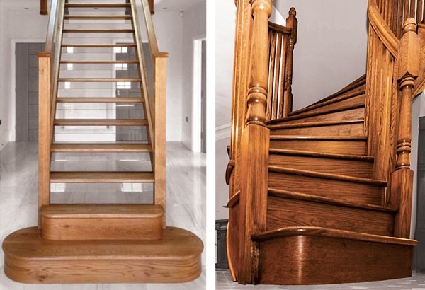 Two oak staircases by Pear Stairs
