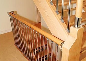 Wood and metal banisters