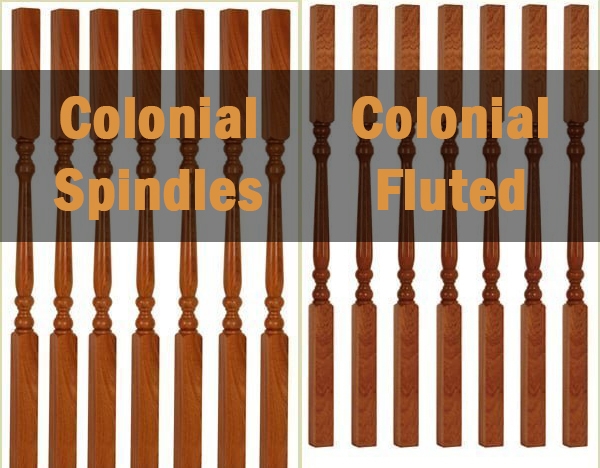 colonial spindles, fluted spindles, buy online, pear stairs