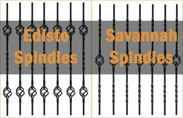 edisto spindles, metal spindles, savannah spindles, pear stairs