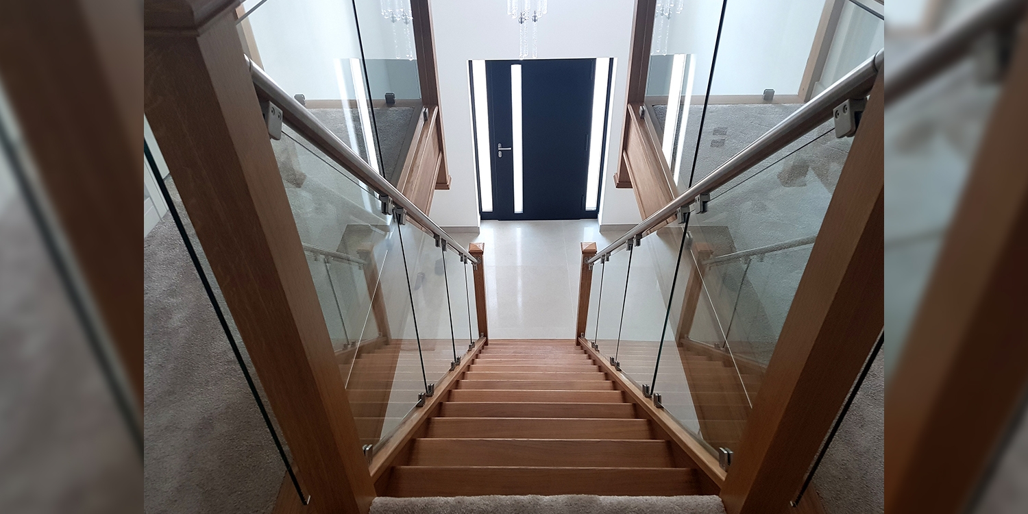 metal staircase, glass staircase, wood staircase, pear stairs
