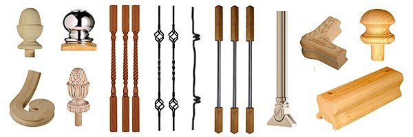 A selection of stair parts
