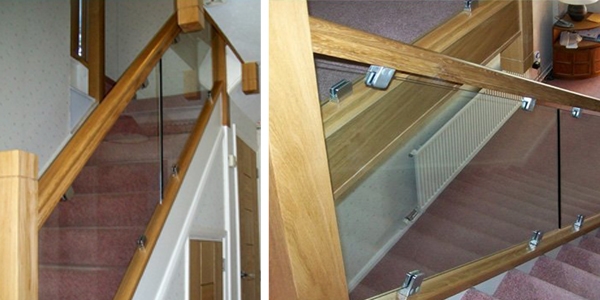Glass and wood staircase in Falmouth designed online with Pear Stairs. glass staircase, wooden staircase, falmouth staircase, cornwall staircase, design, online