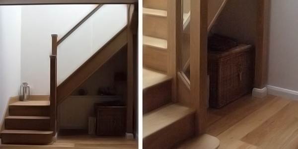 Wooden staircase in Wadebridge designed online with Pear Stairs timber staircase, Wadebrisge staircase, online staircase design, wood stairs