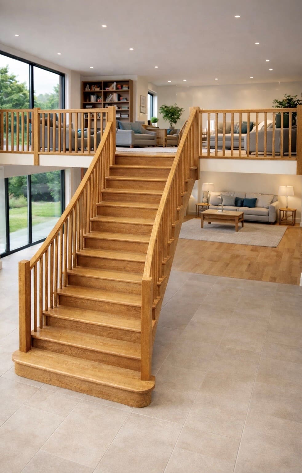 The Montford Curved Staircase in Oak