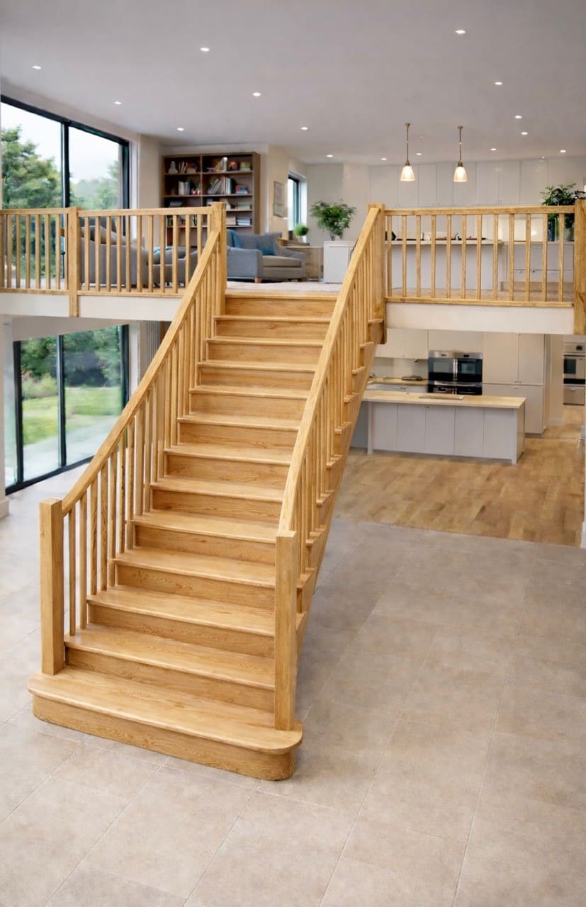 The Montford Curved Staircase in Pine