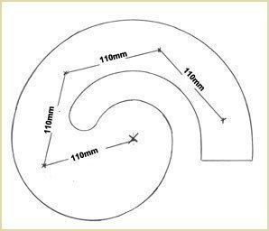 mark the position of the four spindles