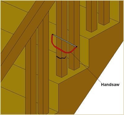 cut the spindle with a hand saw
