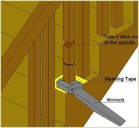 remove spinde with wrench