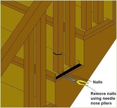 remove nails using needle nose pliers