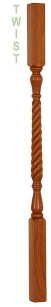 Twist staircase spindle