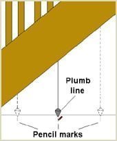 hold plumbline below staircase