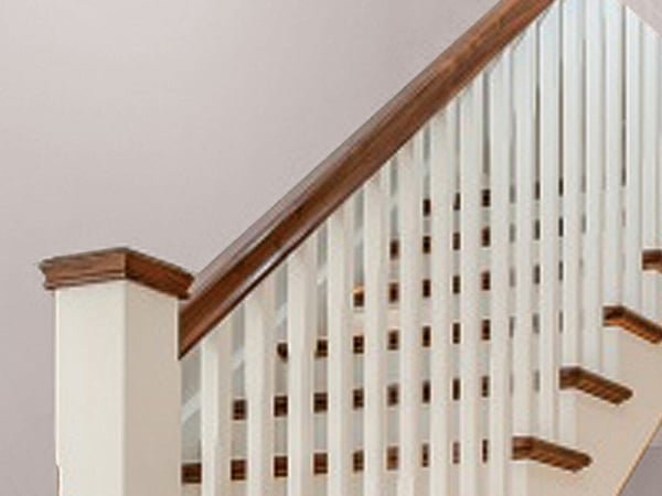 Staircase handrails are usually made of timber Wooden stair balustrade
